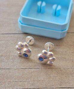 ABRIDOR PLATA HUELLA CON STRASS CELESTE