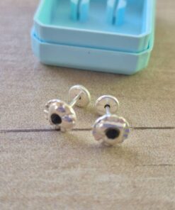 ABRIDOR PLATA CIRCULO CON CORAZON CON STRASS NEGRO