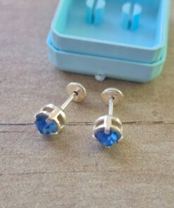 ABRIDOR PLATA CUBIK REDONDO ENGARZADO CELESTE 6 MM
