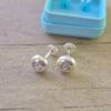ABRIDOR PLATA BOLITA CHATA CON STRASS BLANCO