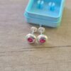 ABRIDOR PLATA BOLITA CHATA CON STRASS ROSA
