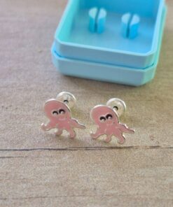 ABRIDOR PLATA PULPO ESMALTADO ROSA