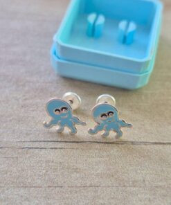 ABRIDOR PLATA PULPO ESMALTADO CELESTE