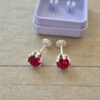 ABRIDOR PLATA CUBIK REDONDO ENGARZADO ROJO 7 MM