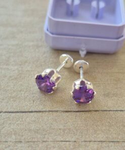 ABRIDOR PLATA CUBIK REDONDO ENGARZADO LILA 7 MM