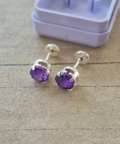 ABRIDOR PLATA CUBIK REDONDO ENGARZADO LILA 6 MM