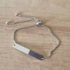 PULSERA AJUSTABLE DE ACERO ESLABÓN ROLO CUADRADA CON CHAPA APTA PARA GRABAR DE 6 X 35 MM.