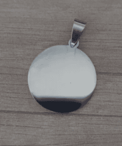 DIJE DE ACERO MEDALLA REDONDA 30 MM PARA GRABAR PULIDA EN UNA CARA. ESPESOR 1 MM