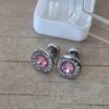 ABRIDOR DE ACERO REDONDO CON BORDE GRABADO Y STRASS ROSA