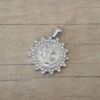 DIJE DE ACERO MEDALLA SAN BENITO CON STRASS ALREDEDOR. TAMAÑO 23 MM
