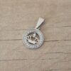 DIJE DE ACERO CORONA CON CIRCULO DE STRASS 15 MM