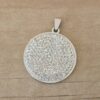DIJE DE ACERO CIRCULO CON STRASS BLANCO. 35 MM