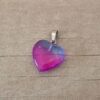 DIJE DE ACERO CORAZÓN DE ACRÍLICO DEGRADE FUCSIA/LILA. TAMAÑO 20 MM.