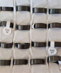 ANILLOS DE ACERO NEGRO ALIANZA 8 MM  X 24 UNIDADES SURTIDOS EN MEDIDAS DEL 17 AL 22