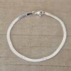 PULSERA DE ACERO BLANCO VÍBORA CHATA TRABAJADA. LARGO 18,5 CM