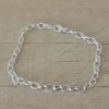 PULSERA DE ACERO BLANCO ESLABÓN OVAL . LARGO 18,5 CM.