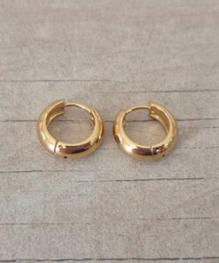 ARO DE ACERO DORADO ARGOLLA LISA BOMBE CON BISAGRA. ANCHO 5 MM. DIÁMETRO 15 MM