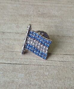 ESCARAPELA BANDERA ARGENTINA CON STRASS. TAMAÑO 15 X 17 MM