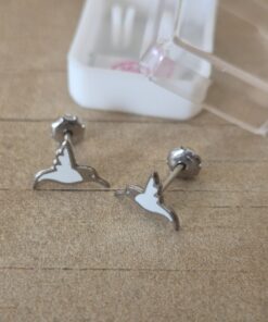 ABRIDOR DE ACERO COLIBRI ESMALTADO BLANCO