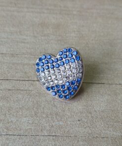 ESCARAPELA CORAZON ARGENTINA CON STRASS. TAMAÑO 20 MM