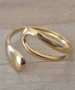 PULSERA DE ACERO DORADO ESCLAVA ABIERTA TRABAJADA
