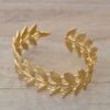 PULSERA DE ACERO DORADO ESCLAVA ABIERTA TRABAJADA