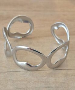 PULSERA DE ACERO ESCLAVA ABIERTA TRABAJADA