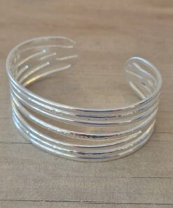 PULSERA DE ACERO BLANCO ESCLAVA ABIERTA