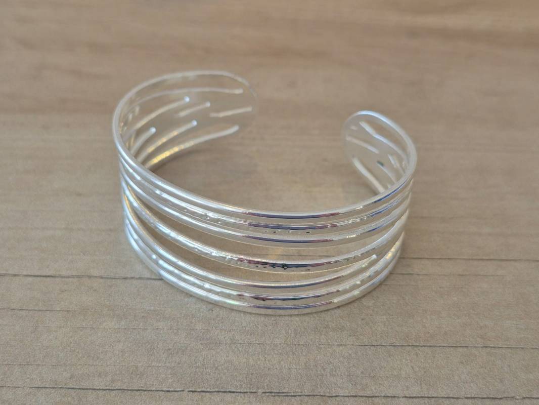 PULSERA DE ACERO BLANCO ESCLAVA ABIERTA