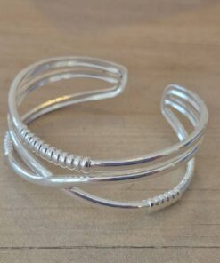 PULSERA DE ACERO BLANCO ESCLAVA ABIERTA