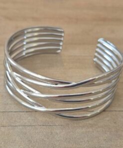 PULSERA DE ACERO ESCLAVA ABIERTA TRABAJADA