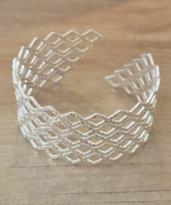 PULSERA DE ACERO BLANCO ESCLAVA ABIERTA