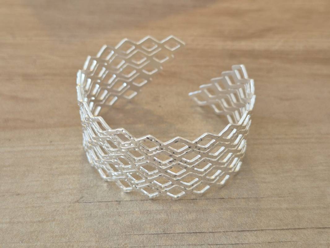 PULSERA DE ACERO BLANCO ESCLAVA ABIERTA