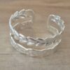 PULSERA DE ACERO BLANCO ESCLAVA ABIERTA