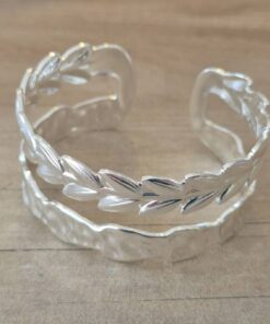 PULSERA DE ACERO BLANCO ESCLAVA ABIERTA