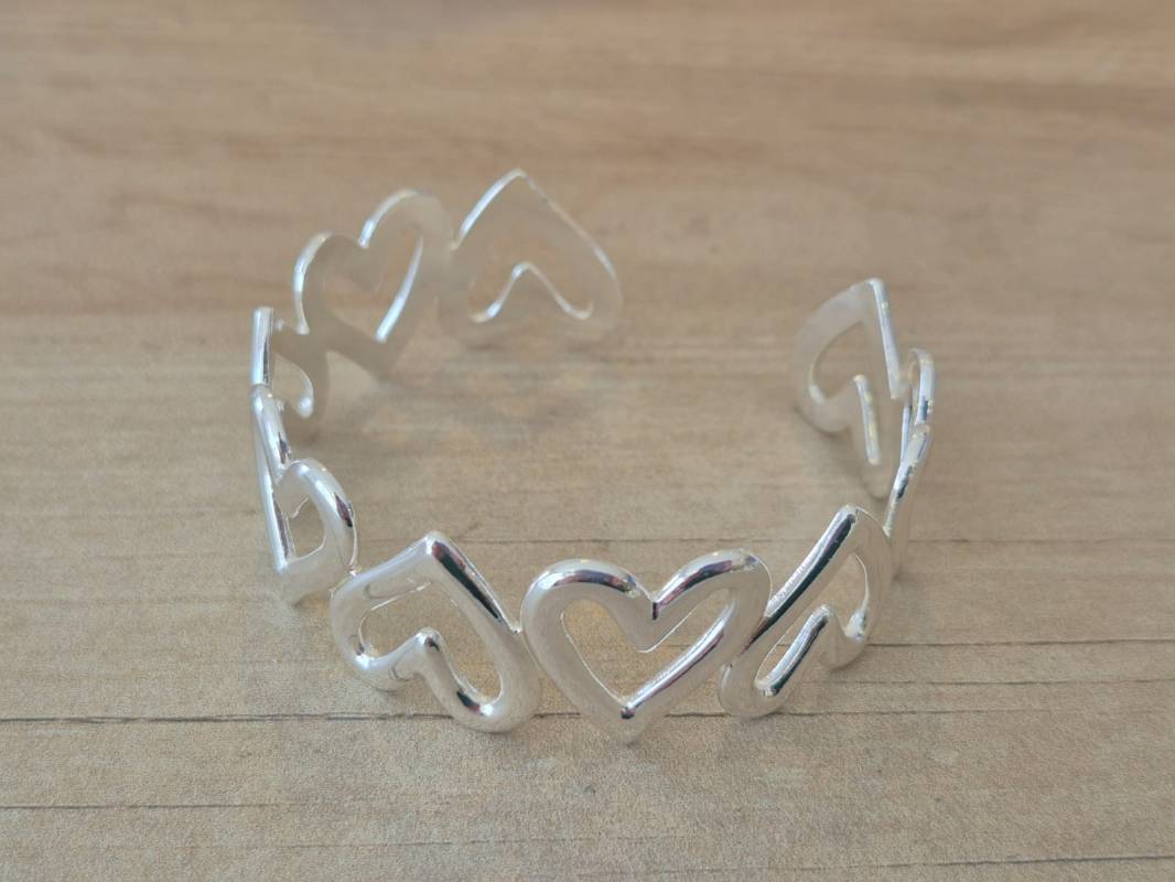 PULSERA DE ACERO BLANCO ESCLAVA ABIERTA