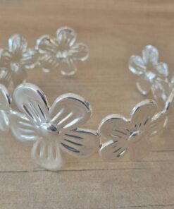 PULSERA DE ACERO BLANCO ESCLAVA ABIERTA
