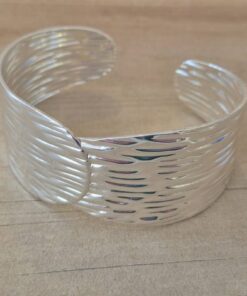 PULSERA DE ACERO BLANCO ESCLAVA ABIERTA
