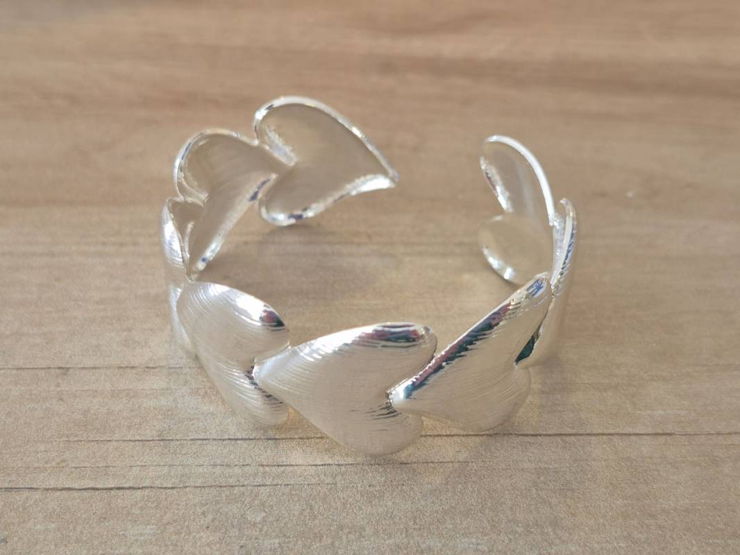 PULSERA DE ACERO BLANCO ESCLAVA ABIERTA