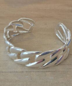 PULSERA DE ACERO BLANCO ESCLAVA ABIERTA