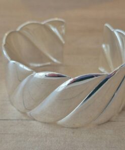 PULSERA DE ACERO BLANCO ESCLAVA ABIERTA