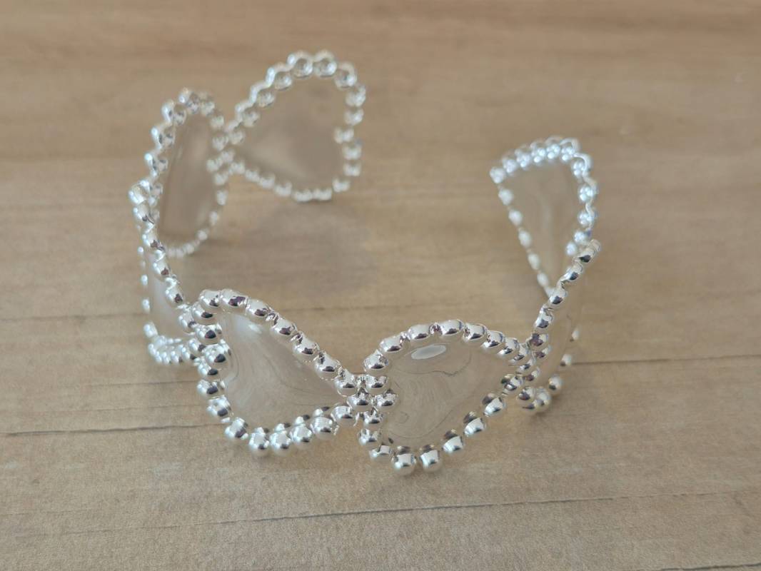 PULSERA DE ACERO BLANCO ESCLAVA ABIERTA