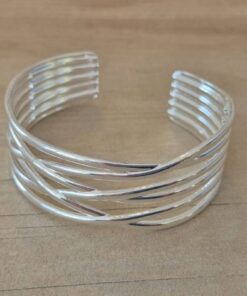PULSERA DE ACERO BLANCO ESCLAVA ABIERTA