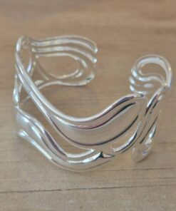 PULSERA DE ACERO BLANCO ESCLAVA ABIERTA