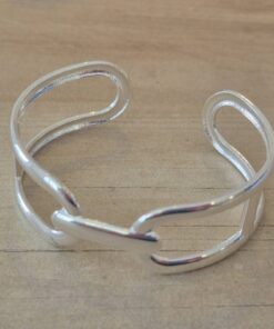 PULSERA DE ACERO BLANCO ESCLAVA ABIERTA