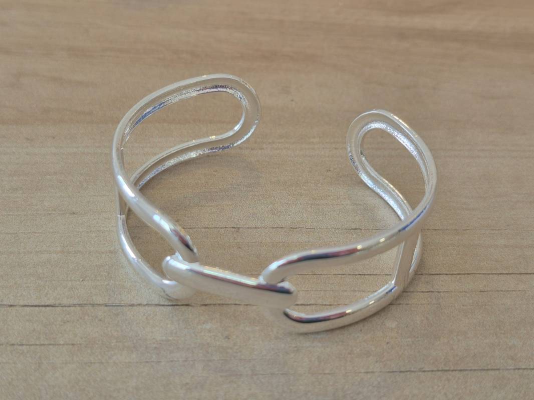PULSERA DE ACERO BLANCO ESCLAVA ABIERTA