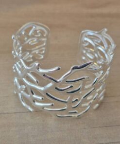 PULSERA DE ACERO BLANCO ESCLAVA ABIERTA