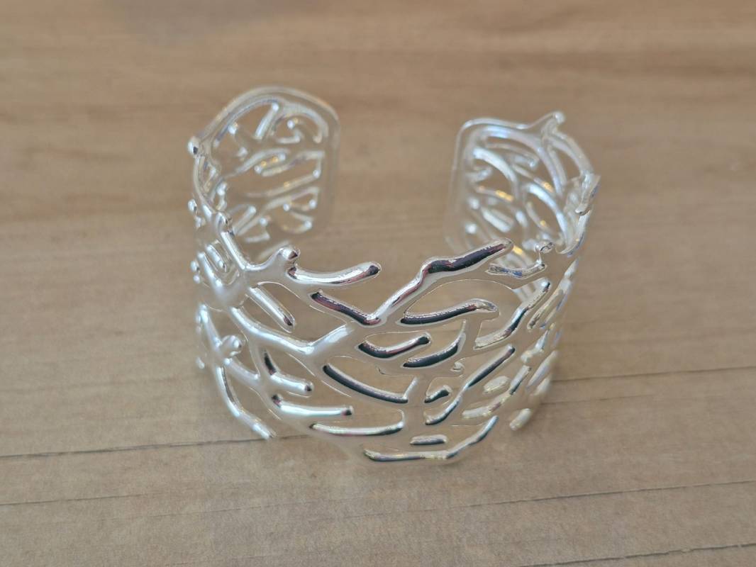 PULSERA DE ACERO BLANCO ESCLAVA ABIERTA