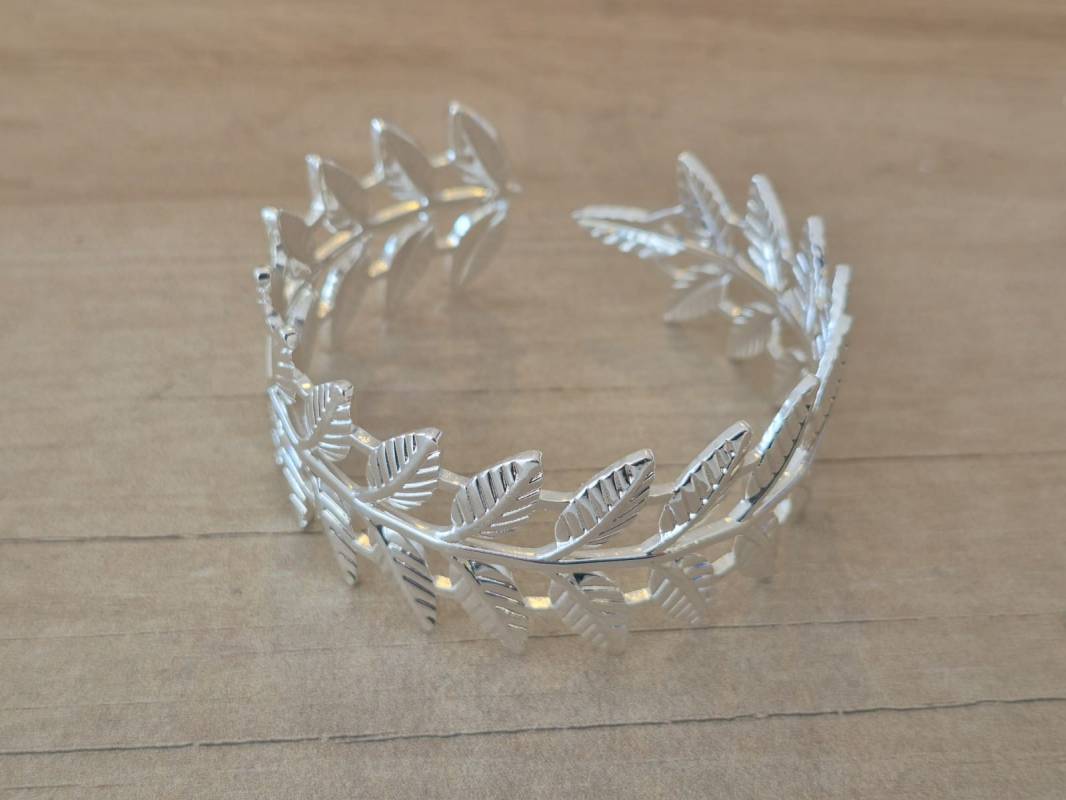 PULSERA DE ACERO BLANCO ESCLAVA ABIERTA