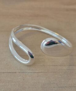 PULSERA DE ACERO BLANCO ESCLAVA ABIERTA